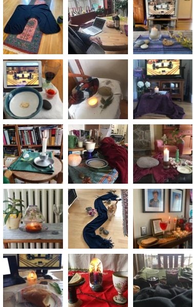 collage of home altars