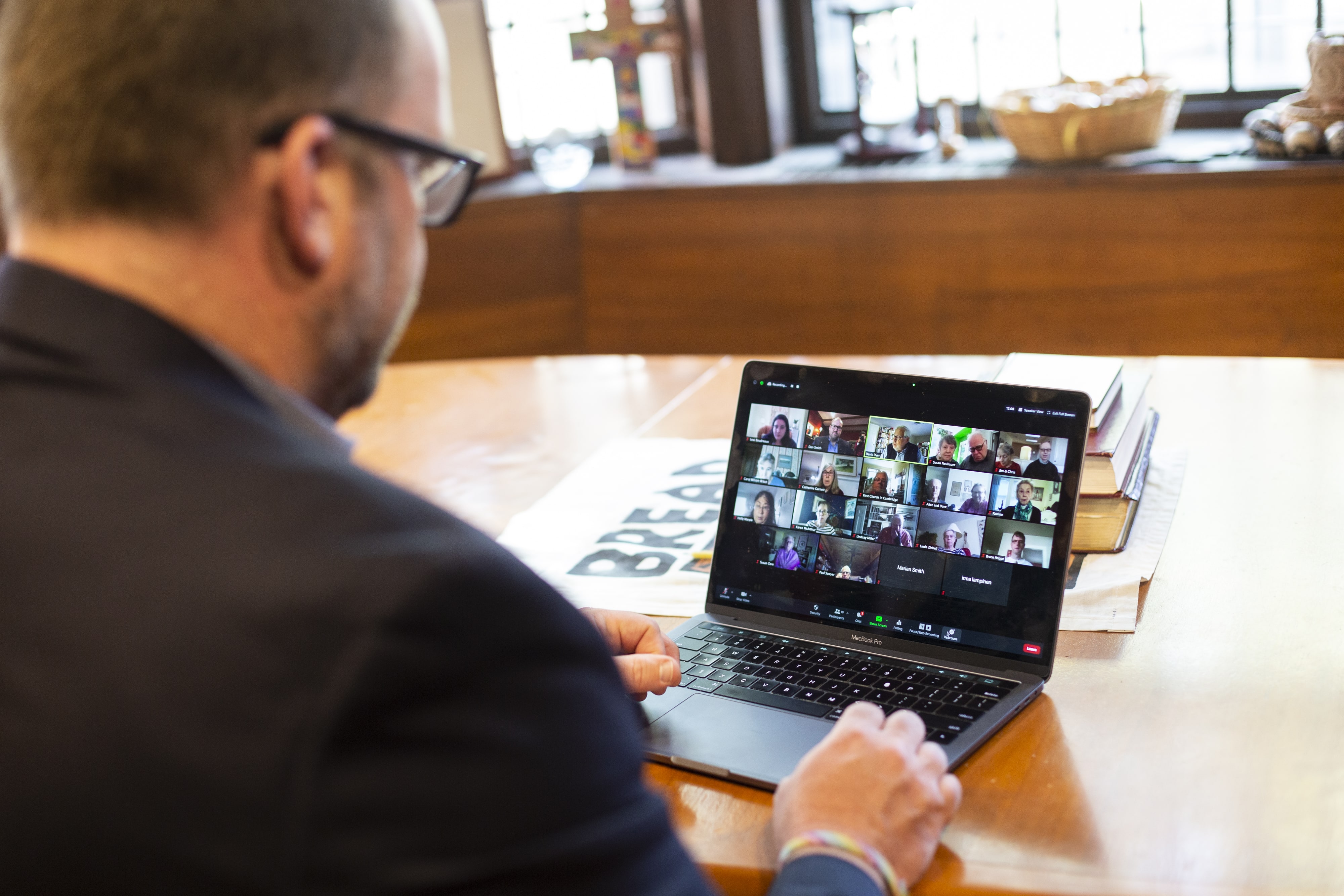 People Staff Dan Smith Faith Formation Zoom Rev. Dan Smith leads a Bible study on Zoom