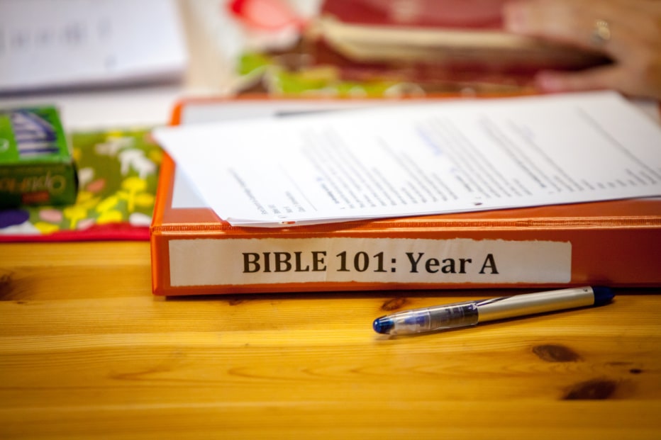 binder on a table