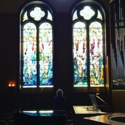 woman reflecting in a sanctuary