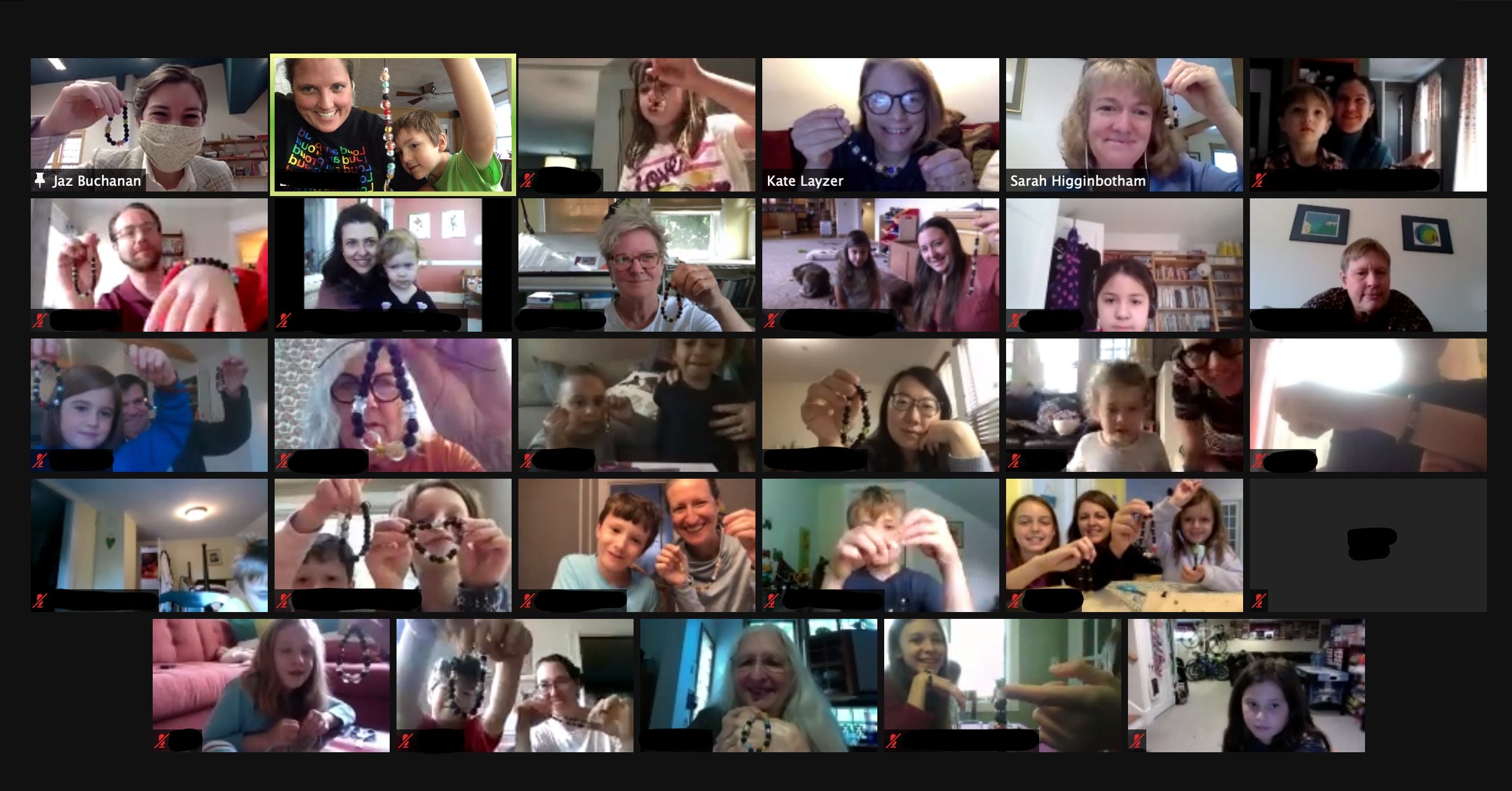 Prayer Beads People Member Staff Faith Formation people on a zoom call