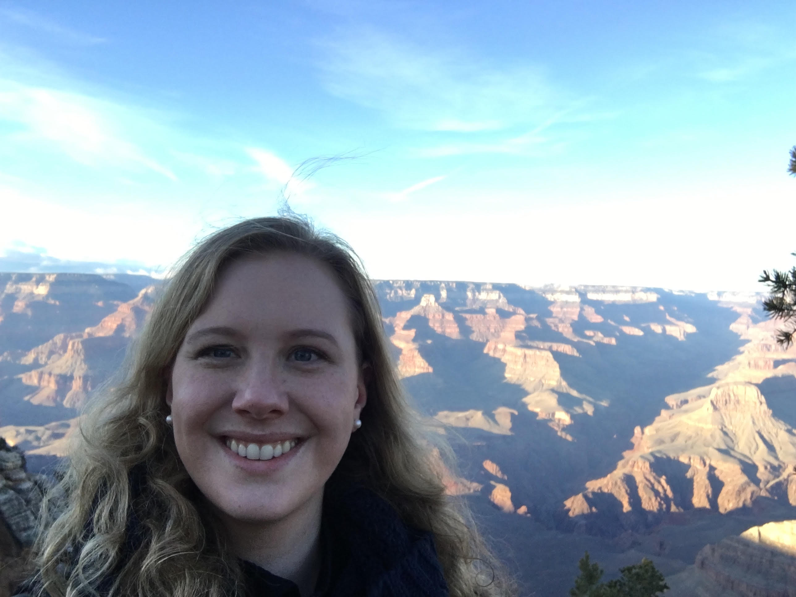 picture of woman near grand canyon