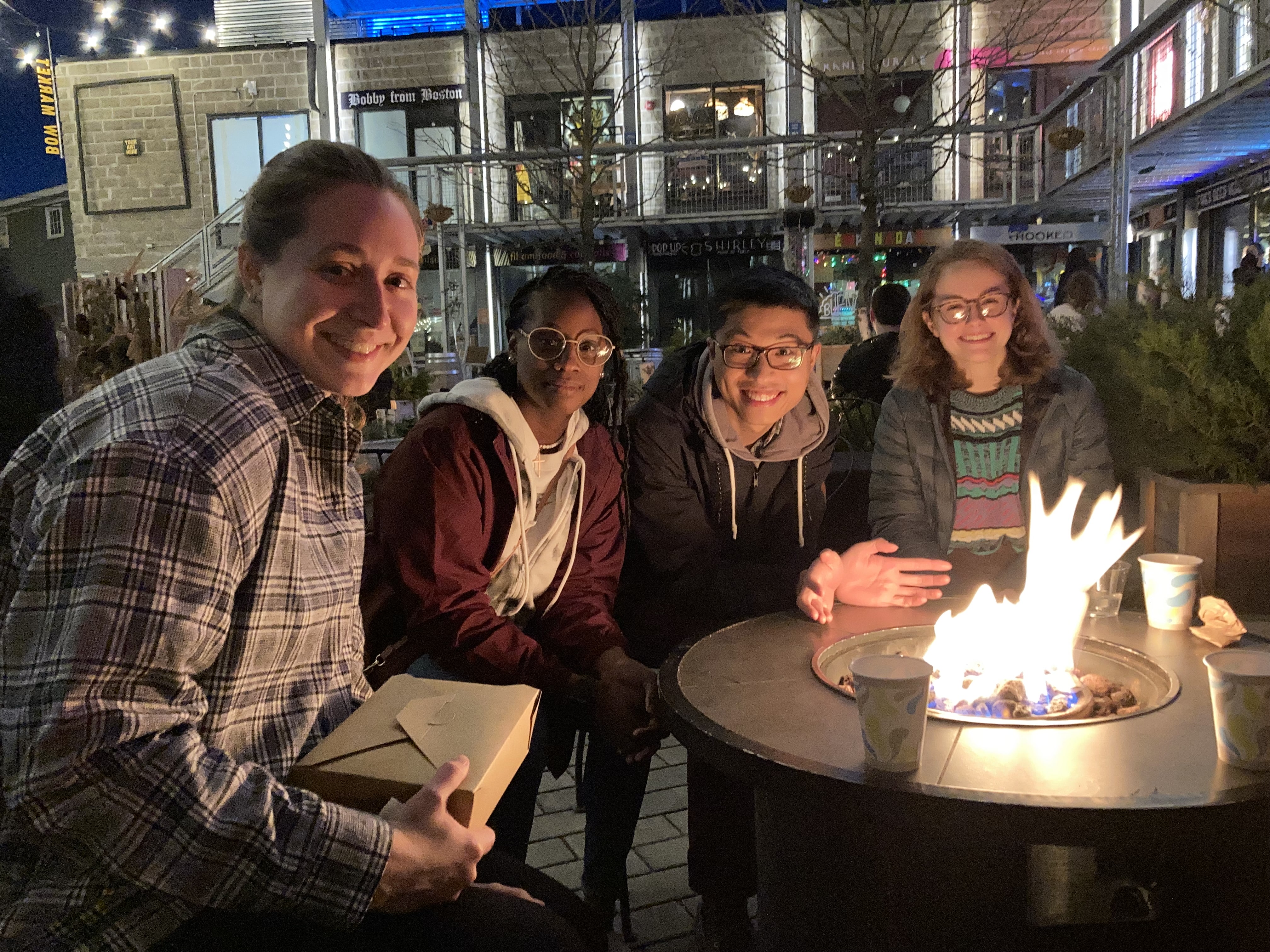 People, Members, Young Adults fire pit