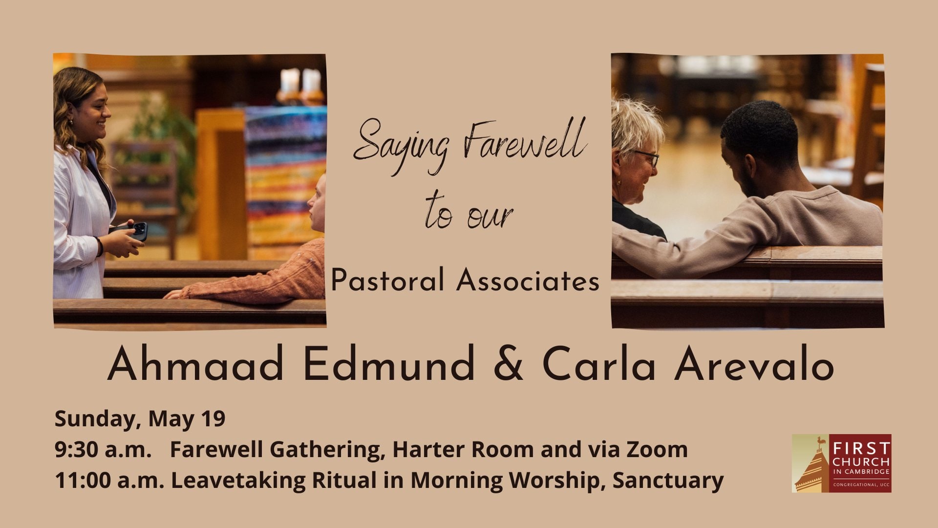 Farewell to Ahmaad and Carla