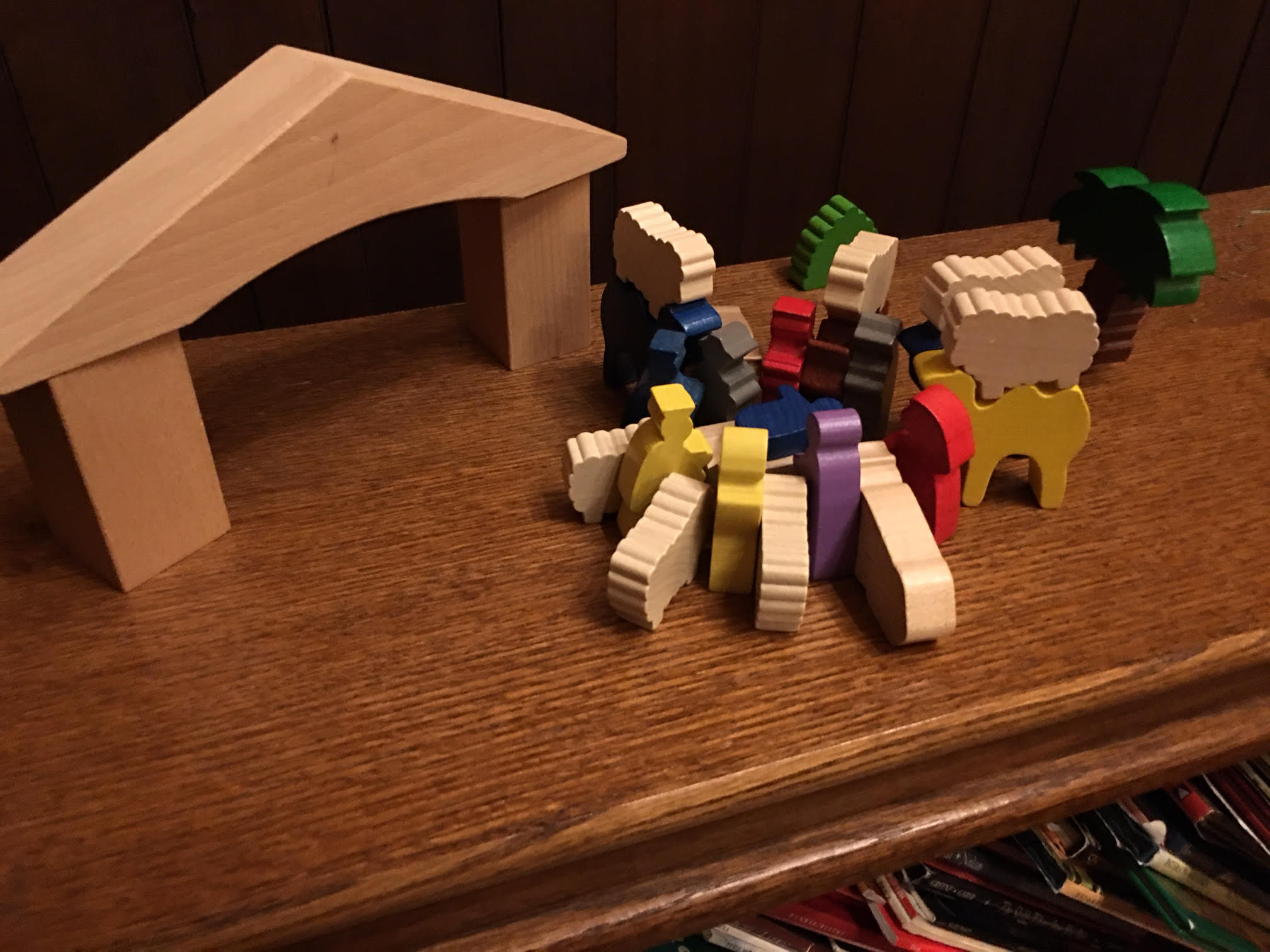 wooden creche in book corner